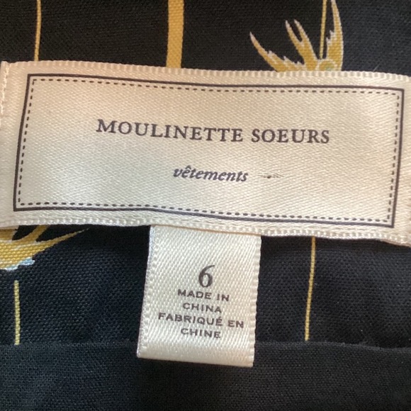 Anthropologie Moulinette Soeurs Dress Sz 6 Embroidered Floral Striped‎ Fit Flare - Picture 3 of 8